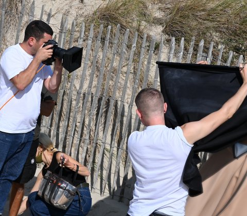 Shooting photos pour le magazine de mode Vogue Russie dans les dunes de Berck-sur-Mer !