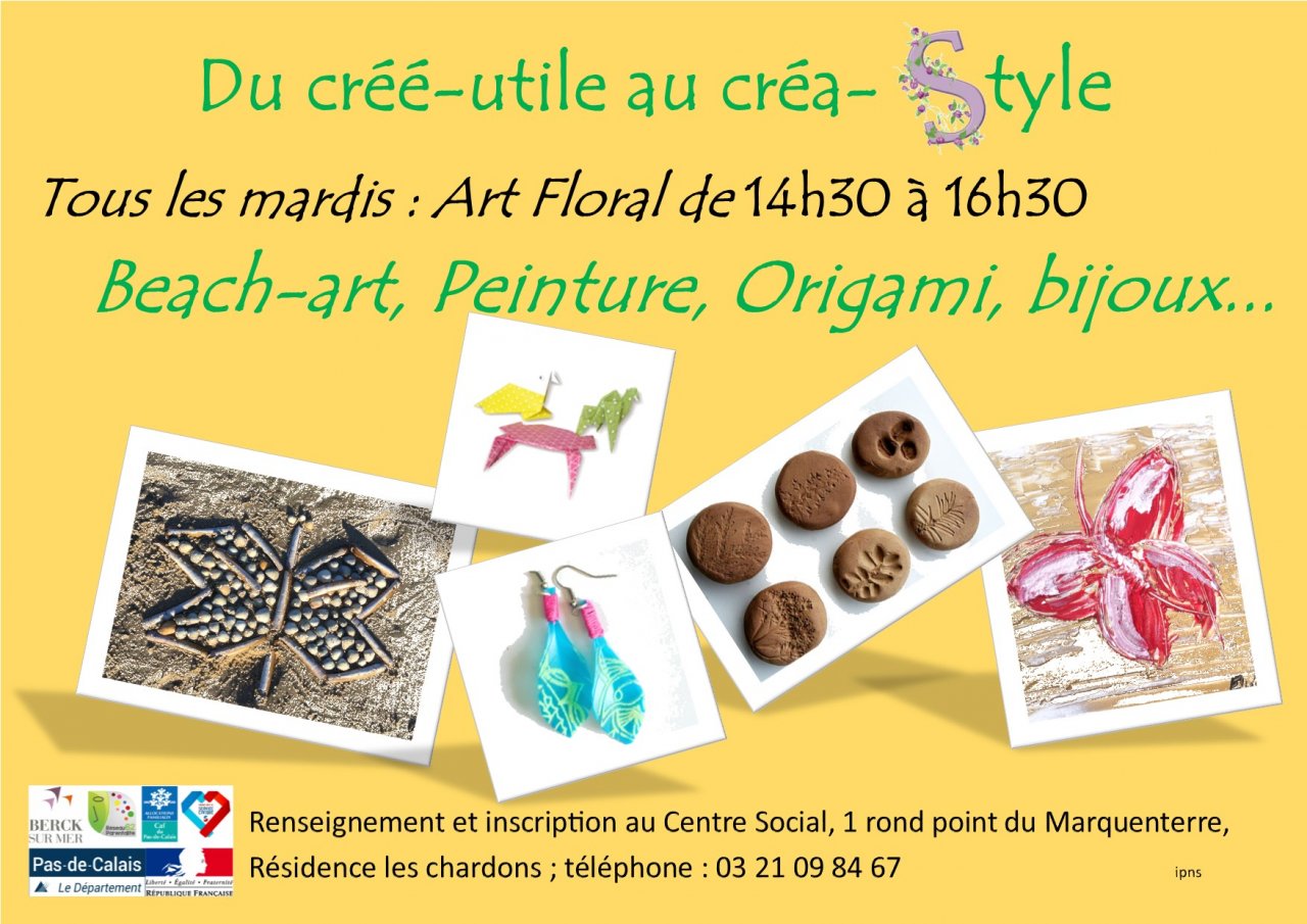 Affiche de l’activité Créa-style du Centre Social de Berck-sur-mer - Mars 2020