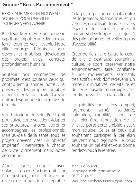 Berck passionnément - juin 2025