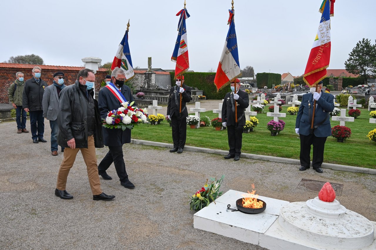 Cérémonie du 11 novembre 2020 au cimetière militaire de Berck-sur-Mer